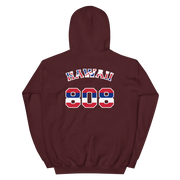 Hawaii 808 Union Jack - Flag Jersey with White Border (front/back) *ADULT HOODIE*