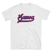 Samoa Script ~ Blue with Red Border *ADULT SHORT SLEEVE*