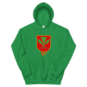 Kanaka Maoli Crest - Red with Yellow Border *ADULT HOODIE*