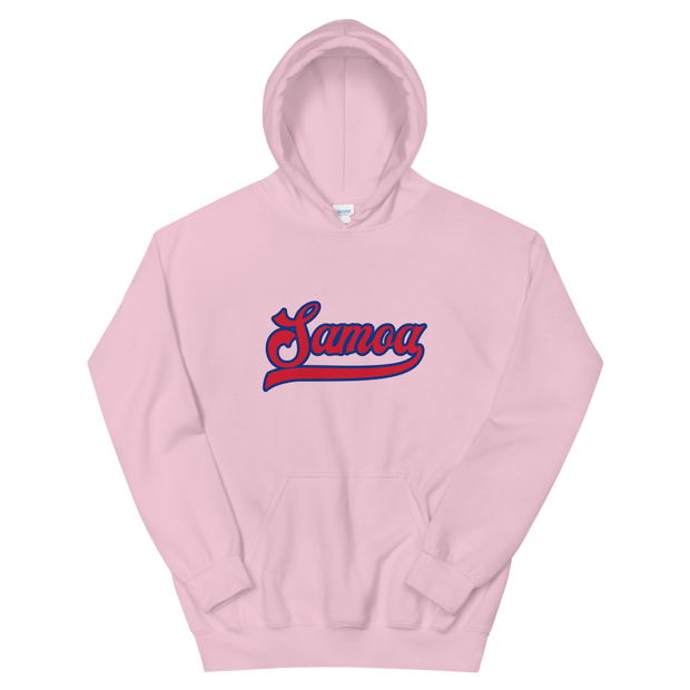 Samoa Script ~ Red with Blue Border *ADULT HOODIE*