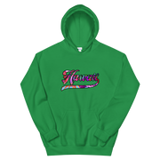 Hawaii Script ~ Floral with Black Border *ADULT HOODIE*