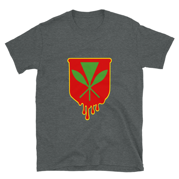 Kanaka Maoli Crest - Red with Yellow Border *ADULT SHORT SLEEVE*