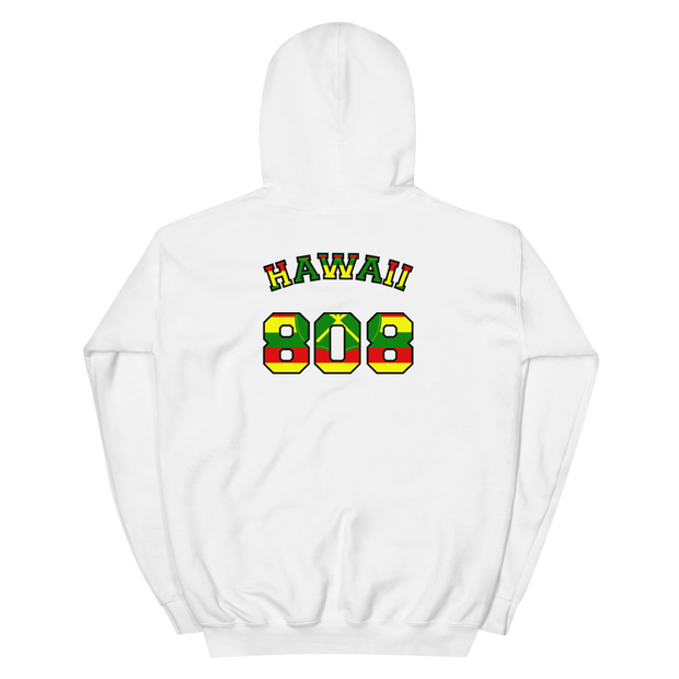 Hawaii 808 - Flag Jersey with Black Border (front/back) *ADULT HOODIE*