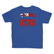 Tonga 676 - Flag with Black Border (front/back) *KIDS SHORT SLEEVE*