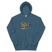 Aloha Script ~ Floral with Black Border *ADULT HOODIE*