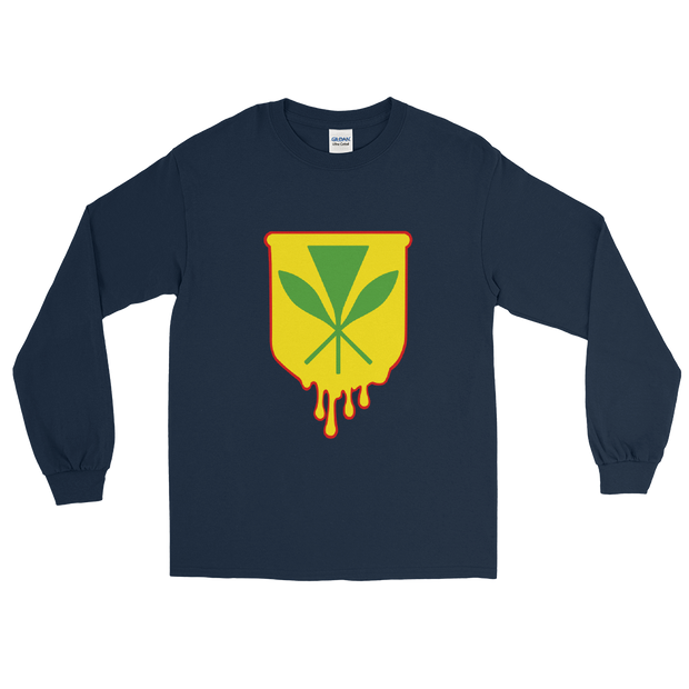 Kanaka Maoli Crest - Yellow with Red Border *ADULT LONG SLEEVE*