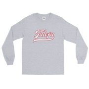 Talofa Script ~ White with Red Border *ADULT LONG SLEEVE*