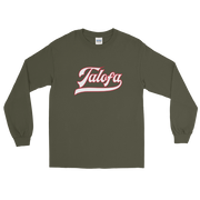 Talofa Script ~ White with Red Border *ADULT LONG SLEEVE*