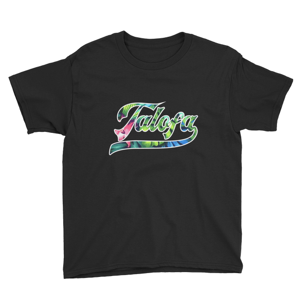 Talofa Script ~ Floral with White Border *KIDS SHORT SLEEVE*