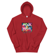 POLY HAIR, Don't Care - Black Border *ADULT HOODIE*