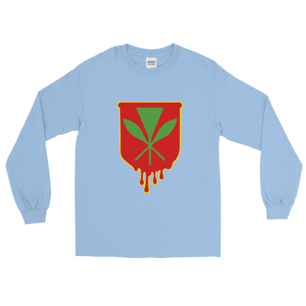 Kanaka Maoli Crest - Red with Yellow Border *ADULT LONG SLEEVE*