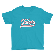 Talofa Script ~ White with Red Border *KIDS SHORT SLEEVE*