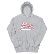 Talofa Script ~ White with Red Border *ADULT HOODIE*