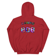 Hawaii 808 - Floral Jersey with Black Border (front/back) *ADULT HOODIE*