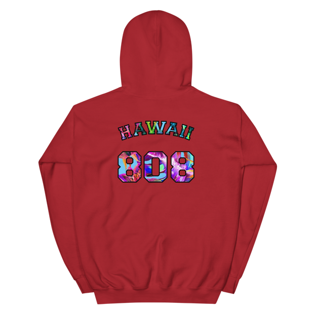 Hawaii 808 - Floral Jersey with Black Border (front/back) *ADULT HOODIE*