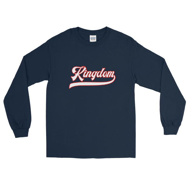 Kingdom Script ~ White with Red Border *ADULT LONG SLEEVE*