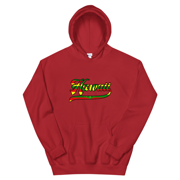 Hawaii Script ~ Flag with Black Border *ADULT HOODIE*