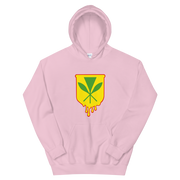 Kanaka Maoli Crest - Yellow with Red Border *ADULT HOODIE*