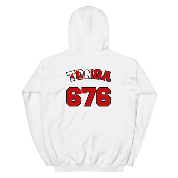 Tonga 676 - Flag with Black Border (front/back) *ADULT HOODIE*