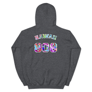 Hawaii 808 - Floral Jersey with White Border (front/back) *ADULT HOODIE*