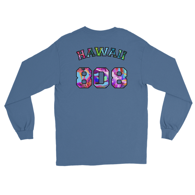 Hawaii 808 - Floral Jersey with Black Border (front/back) *ADULT LONG SLEEVE*