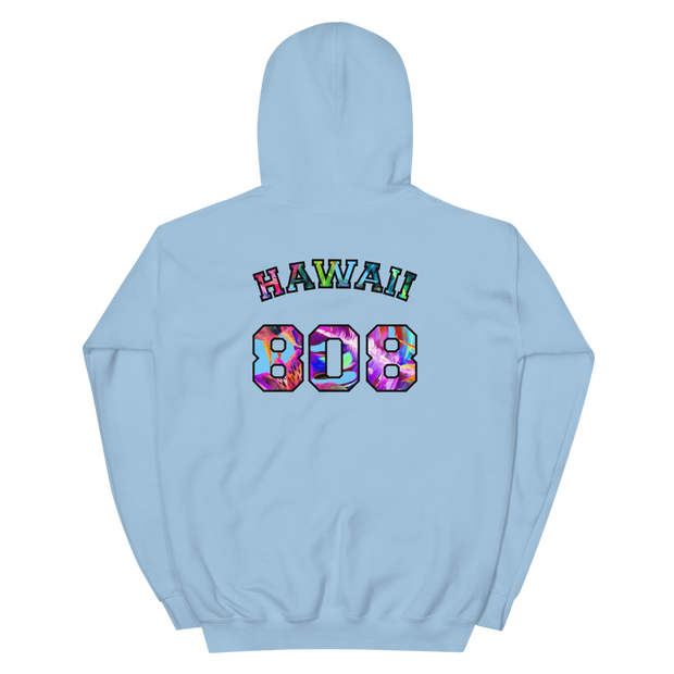 Hawaii 808 - Floral Jersey with Black Border (front/back) *ADULT HOODIE*