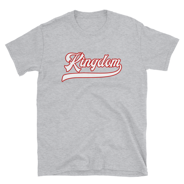 Kingdom Script ~ White with Red Border *ADULT SHORT SLEEVE*