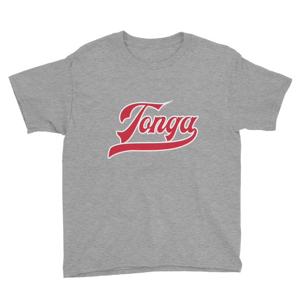 Tonga Script ~ Red with White Border *KIDS SHORT SLEEVE*