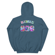 Hawaii 808 - Floral Jersey with White Border (front/back) *ADULT HOODIE*