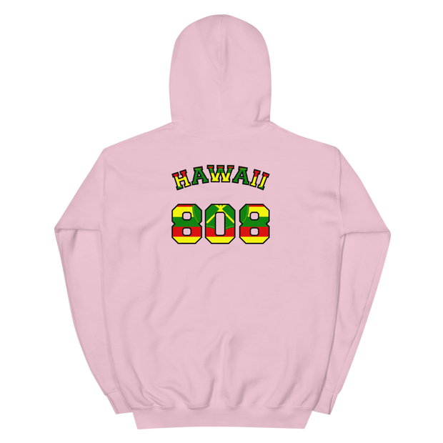 Hawaii 808 - Flag Jersey with Black Border (front/back) *ADULT HOODIE*