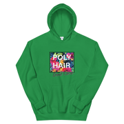 POLY HAIR, Don't Care - Black Border *ADULT HOODIE*