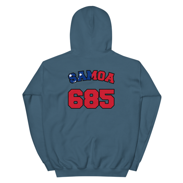 Samoa 685 - Flag with Black Border (front/back) *ADULT HOODIE*