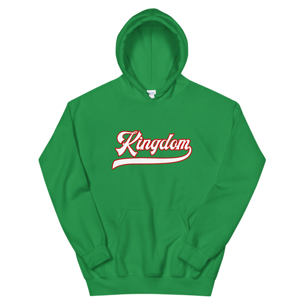 Kingdom Script ~ White with Red Border *ADULT HOODIE*