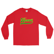 Hawaii Script ~ Green with Yellow Border *ADULT LONG SLEEVE*