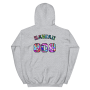 Hawaii 808 - Floral Jersey with Black Border (front/back) *ADULT HOODIE*