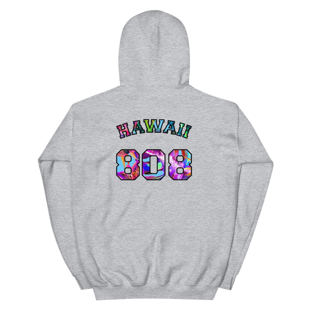 Hawaii 808 - Floral Jersey with Black Border (front/back) *ADULT HOODIE*