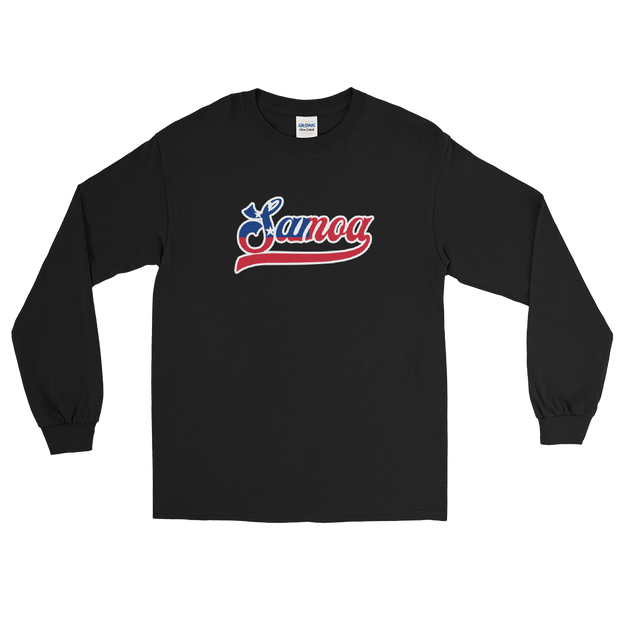 Samoa Script ~ Flag with White Border *ADULT LONG SLEEVE*