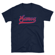 Samoa Script ~ Red with Blue Border *ADULT SHORT SLEEVE*