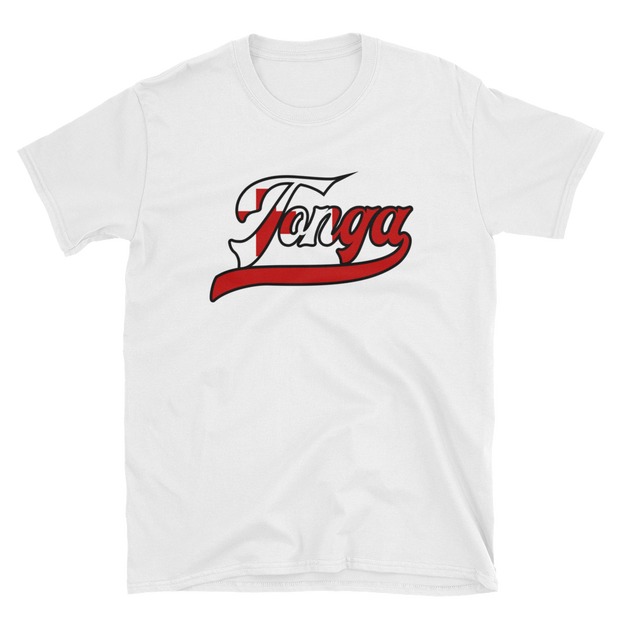 Tonga Script ~ Flag with Black Border *ADULT SHORT SLEEVE*