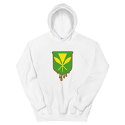 Kanaka Maoli Crest - Green with Red Border *ADULT HOODIE*