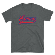 Samoa Script ~ Red with Blue Border *ADULT SHORT SLEEVE*