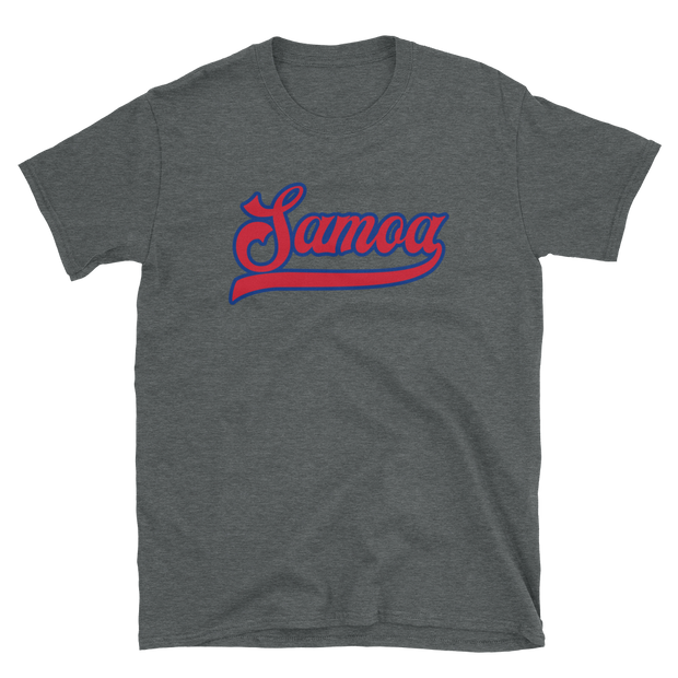 Samoa Script ~ Red with Blue Border *ADULT SHORT SLEEVE*