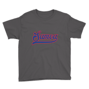 Samoa Script ~ Blue with Red Border *KIDS SHORT SLEEVE*