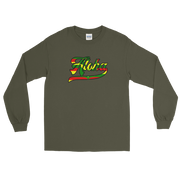 Aloha Script ~ Flag with Black Border *ADULT LONG SLEEVE*