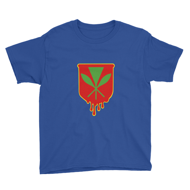 Kanaka Maoli Crest - Red with Yellow Border *KIDS SHORT SLEEVE*