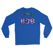 Hawaii 808 - Floral Jersey with Black Border (front/back) *ADULT LONG SLEEVE*