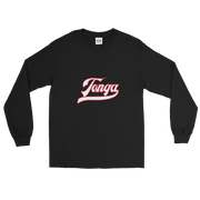 Tonga Script ~ White with Red Border *ADULT LONG SLEEVE*