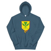 Kanaka Maoli Crest - Yellow with Red Border *ADULT HOODIE*