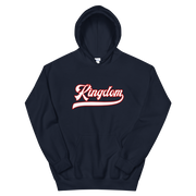 Kingdom Script ~ White with Red Border *ADULT HOODIE*