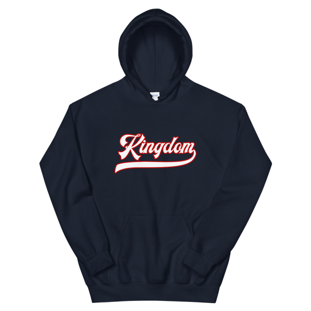 Kingdom Script ~ White with Red Border *ADULT HOODIE*